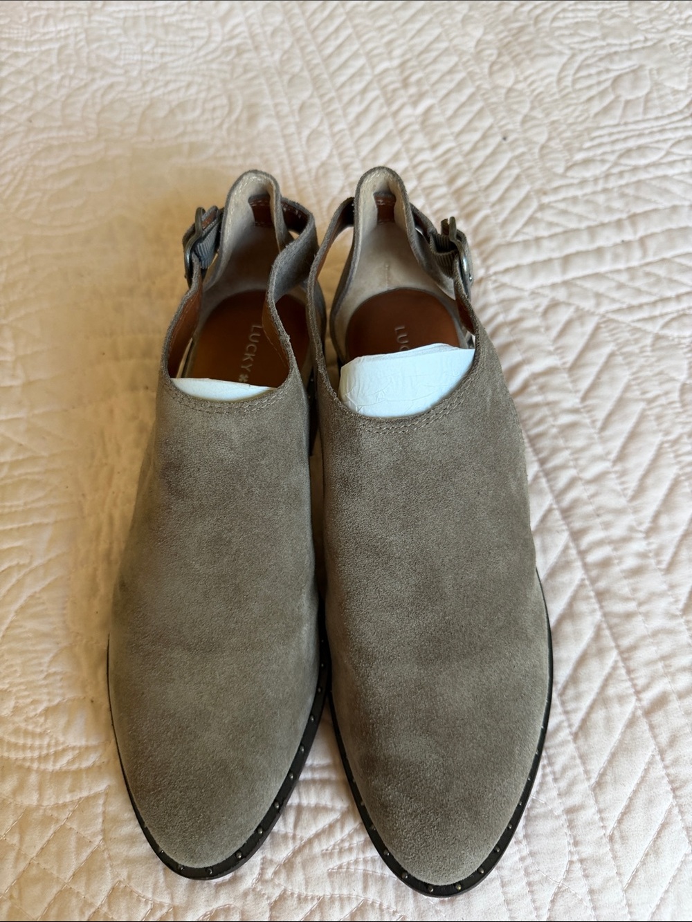 Lucky Brand Taupe Suede booties
